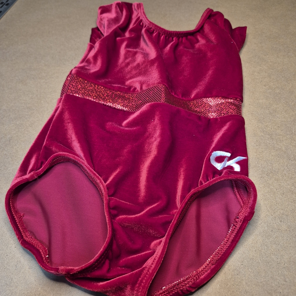 GK Rich Red Velvet Leotard